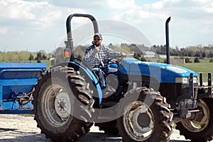 Man on tractor