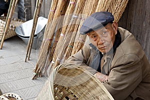 Man and traditional hand tools