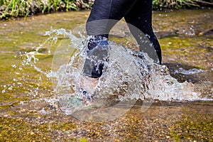 Man trail running in the mountain