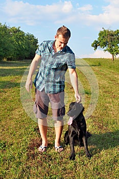 Man Training Dog