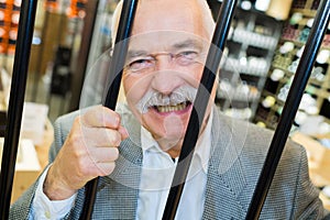 man trapped in prison concept