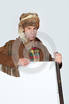 Man in trapper costume photo