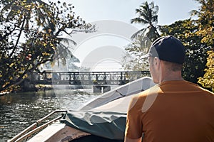 Man traveling on boat