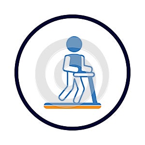 man, treadmill, running, electric, playing, sports, walking, man walking ion treadmill icon