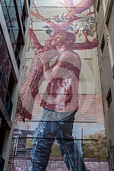 Man and a tree graffiti