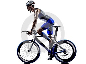 Man triathlon iron man athlete cyclist bicycling