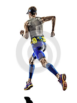 Man triathlon iron man athlete runners running photo