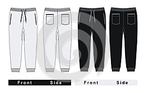 man Trousers Unisex black and white