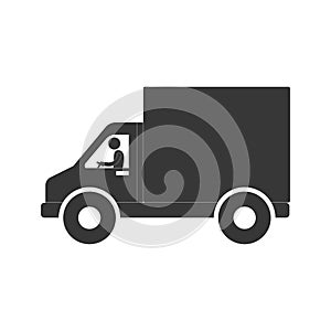 man truck delivery transport figure pictogram