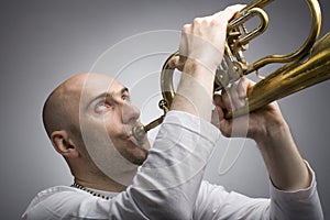 Man with a trumpet photo