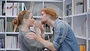 Man Trying to Kiss a Woman, Woman Rejecting to Kiss