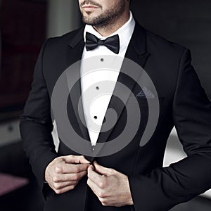 man in tuxedo and bow tie