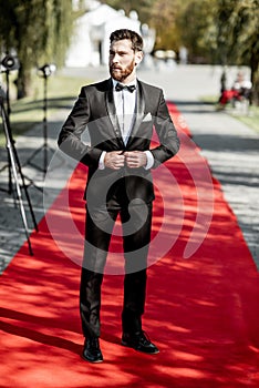 Man in tuxedo on the red carpet