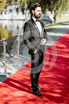 Man in tuxedo on the red carpet