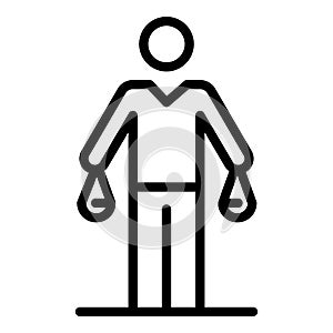 Man with two bags of money icon, outline style