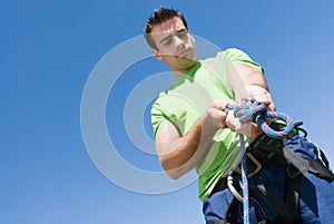 Man Tying a Knot