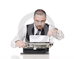 Man with a typewriter