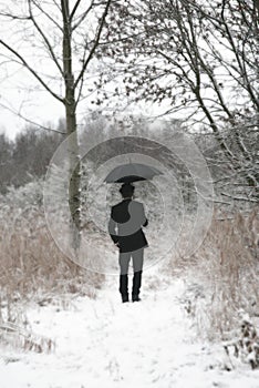 Man with umbrella