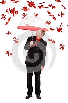 Man under falling percents