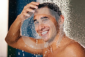 Man under a shower