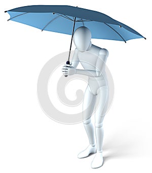 Man under umbrella