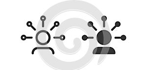 Man understands icon. Working head illustration symbol. Sign critical thinking vector