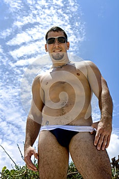 Man in underwear photo