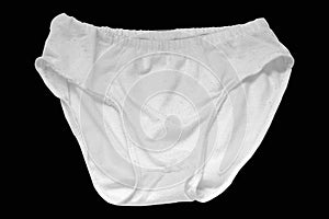 Man underwear white isolated on black background. Clipping path