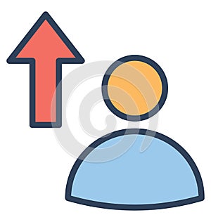 Man with up arrow, Betterment Isolated Vector Icon That can be very easily edit or modified. photo