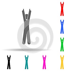 Man up, finger multi color style icon. Simple glyph, flat vector of man pointing finger icons for ui and ux, website or mobile
