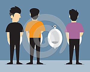 Man urinating vector flat design. photo