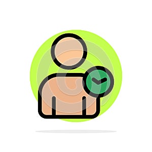 Man, User, Time, Basic Abstract Circle Background Flat color Icon photo