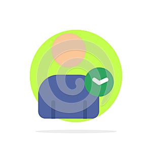 Man, User, Time, Basic Abstract Circle Background Flat color Icon photo