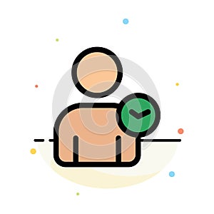 Man, User, Time, Basic Abstract Flat Color Icon Template photo
