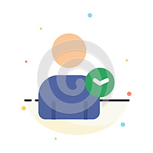 Man, User, Time, Basic Abstract Flat Color Icon Template photo