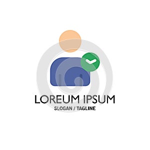 Man, User, Time, Basic Business Logo Template. Flat Color photo