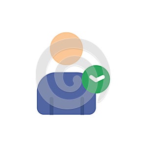 Man, User, Time, Basic  Flat Color Icon. Vector icon banner Template