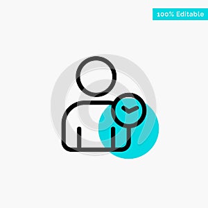 Man, User, Time, Basic turquoise highlight circle point Vector icon photo