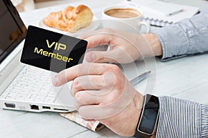 Man uses VIP member card