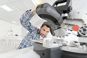 Man using circular saw