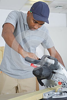 Man using circular saw