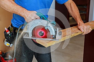 Man using circular saw