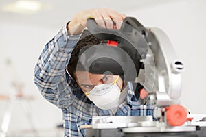 Man using circular saw