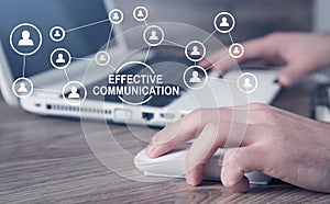 Man using computer. Effective Communication concept