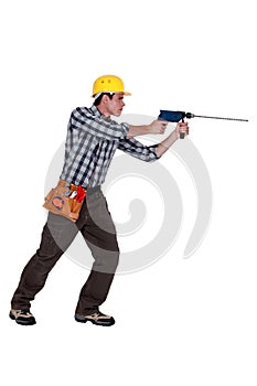 Man using drill