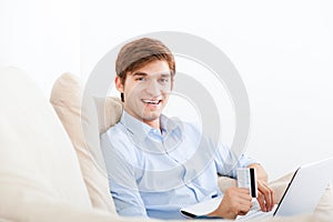 Man using laptop