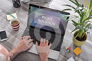 Right solution concept on a laptop