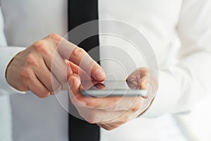 Man using mobile banking