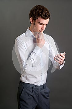 Man using mobile phone