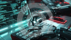 Man using neural network interface to generate AI-based visual art